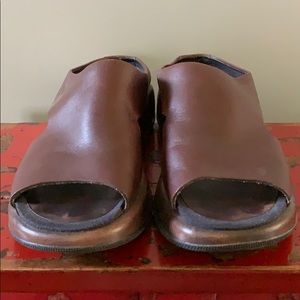 Dansko Brown Leather Slides